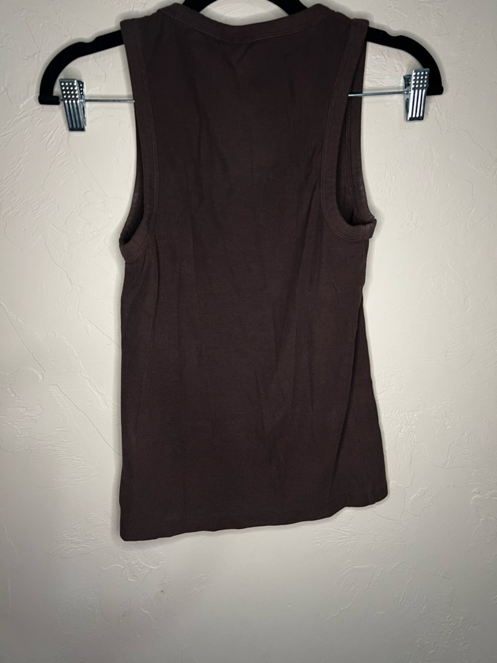 & Other Stories Chocolate Brown Ribbed Racerback Tank Top - Picture 7 of 7